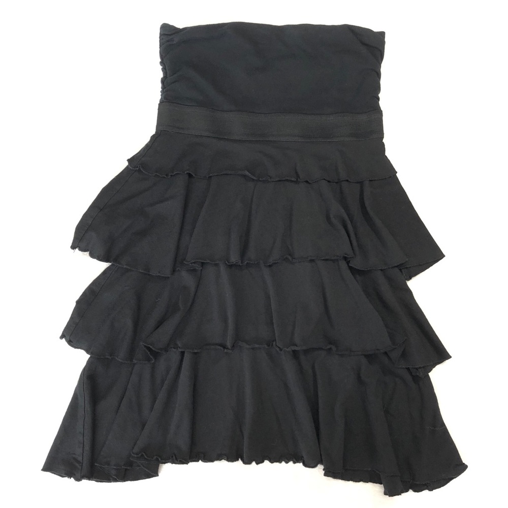 Little Black Dress Strapless Tiered Ruffle Dress size XXS